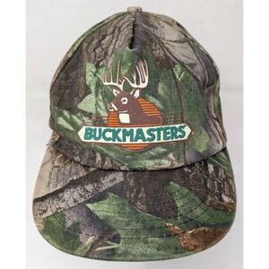 Buckmasters Vintage 90s Camo Snapback Hat Cap Made in USA Adjustable Hunting